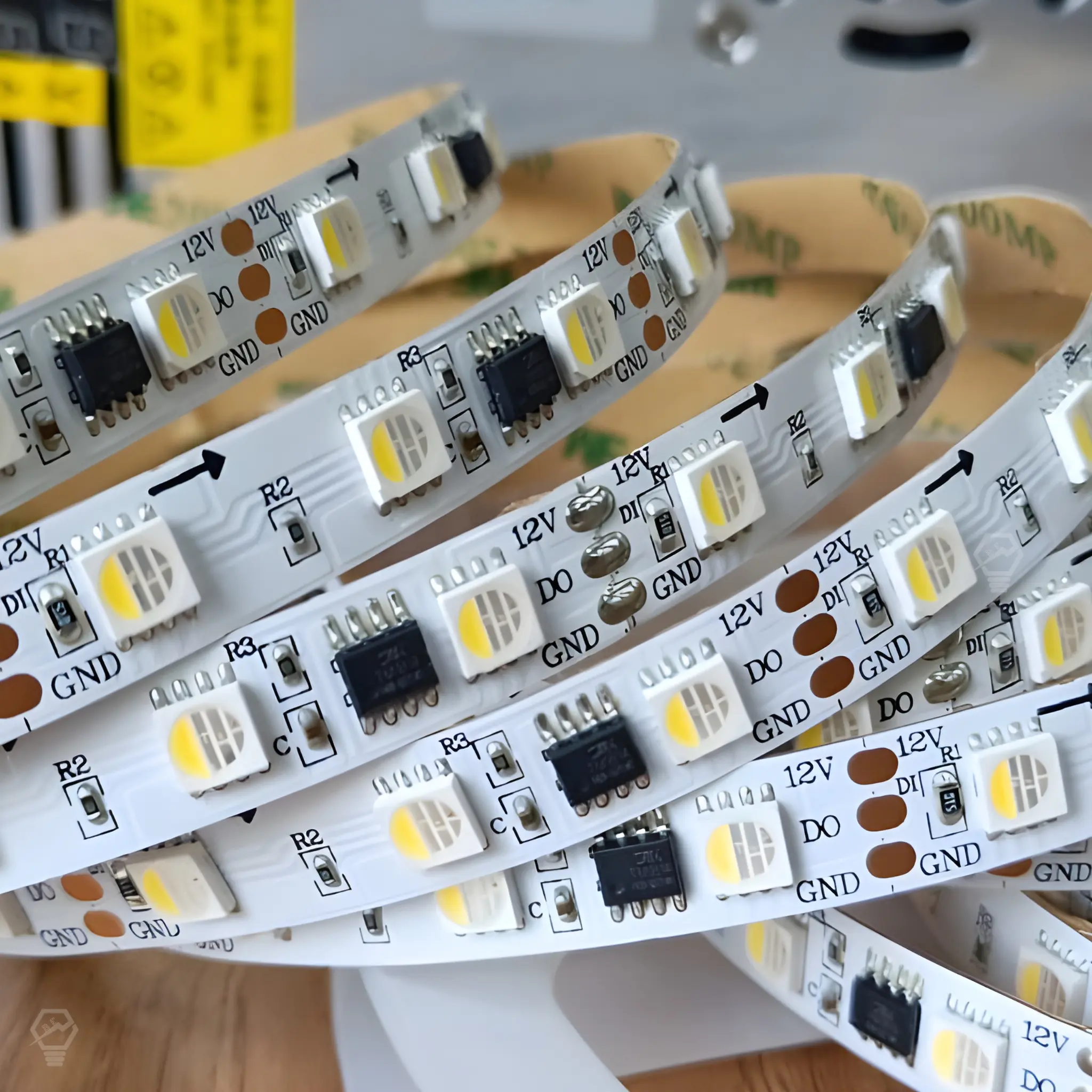 TM1814 RGBWW Addressable LED Strip Light with Warm White and RGB Colors
